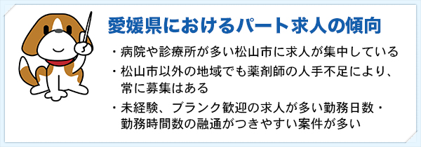 愛媛県におけるパート求人の傾向